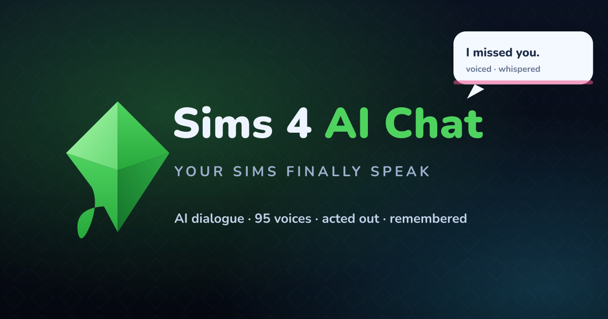 Sims Script Talking Sims 4 AI Chat | Give Your Sims a Voice